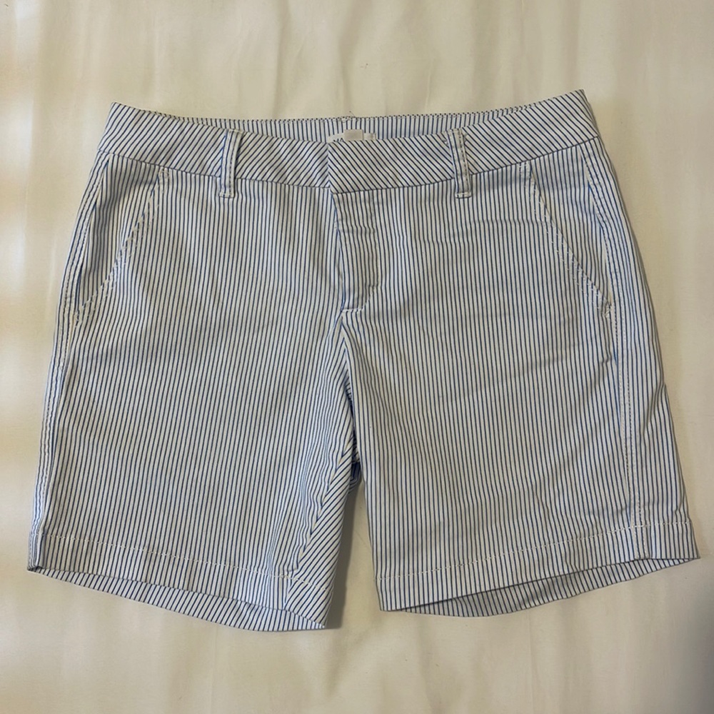 Market & Spruce Blue and White Striped Shorts